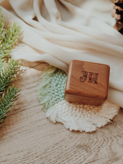 Personalized Engraved Wooden Gift - Custom Name and Message, proposal ring box