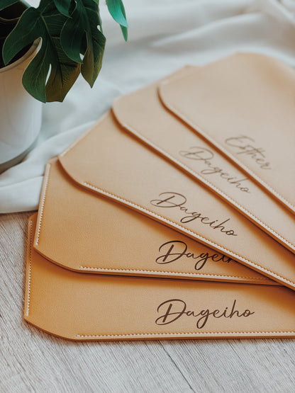 Personalized Engraved PU Leather Gift - Custom Name and Message